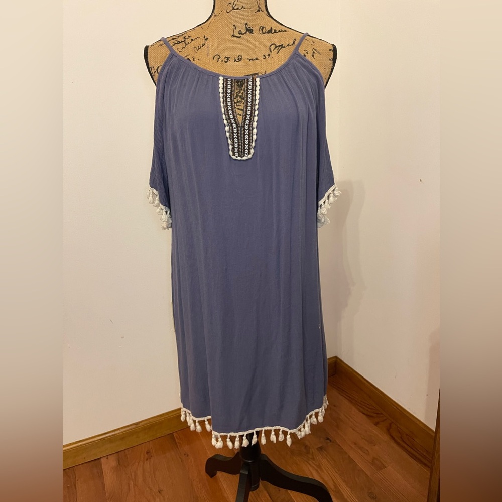 Ya Small Blue Off The Shoulder Dress